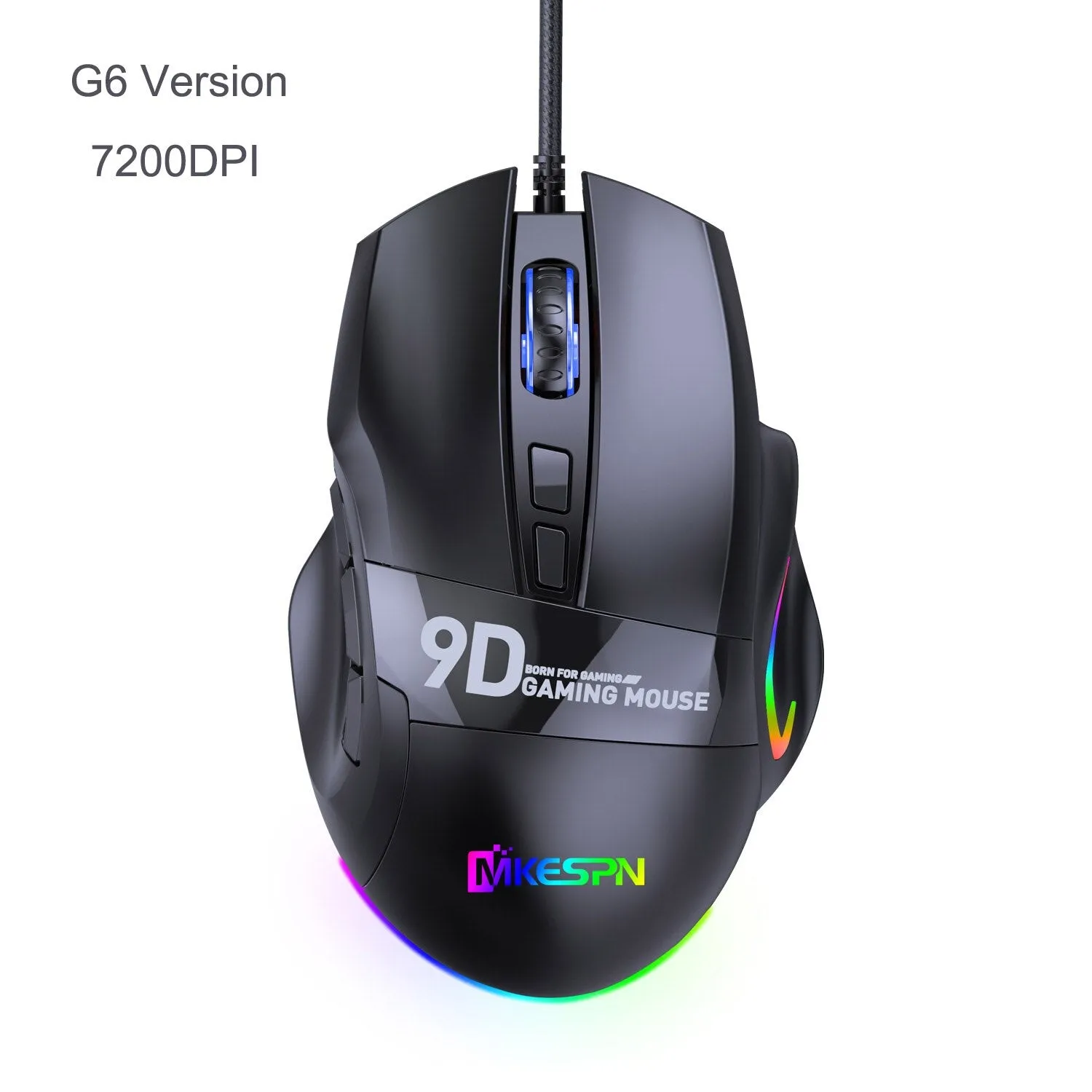 12000DPI Macro RGB Gaming Mouse 9 Programmable Keys