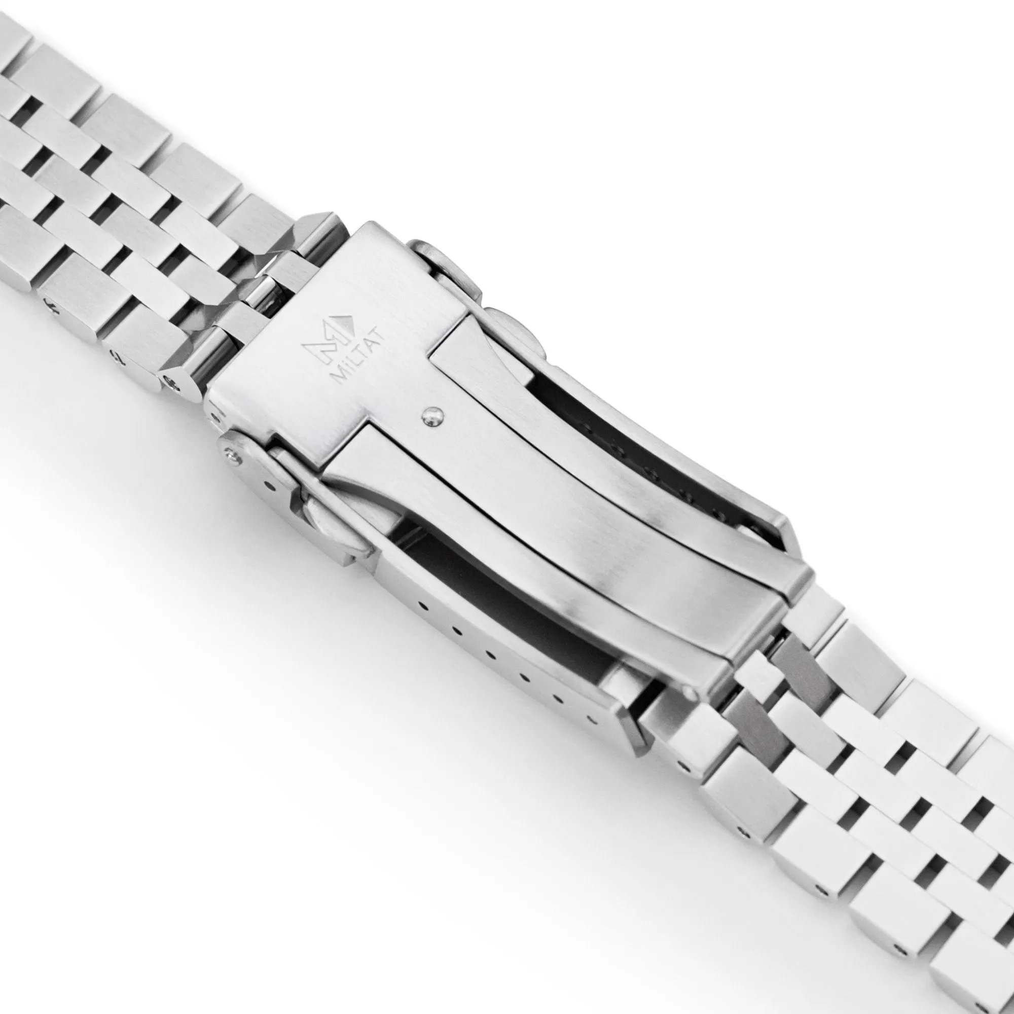 18mm, 19mm, 20mm Super-JUB II QR Watch Band Straight End Quick Release, 316L Stainless Steel Brushed V-Clasp