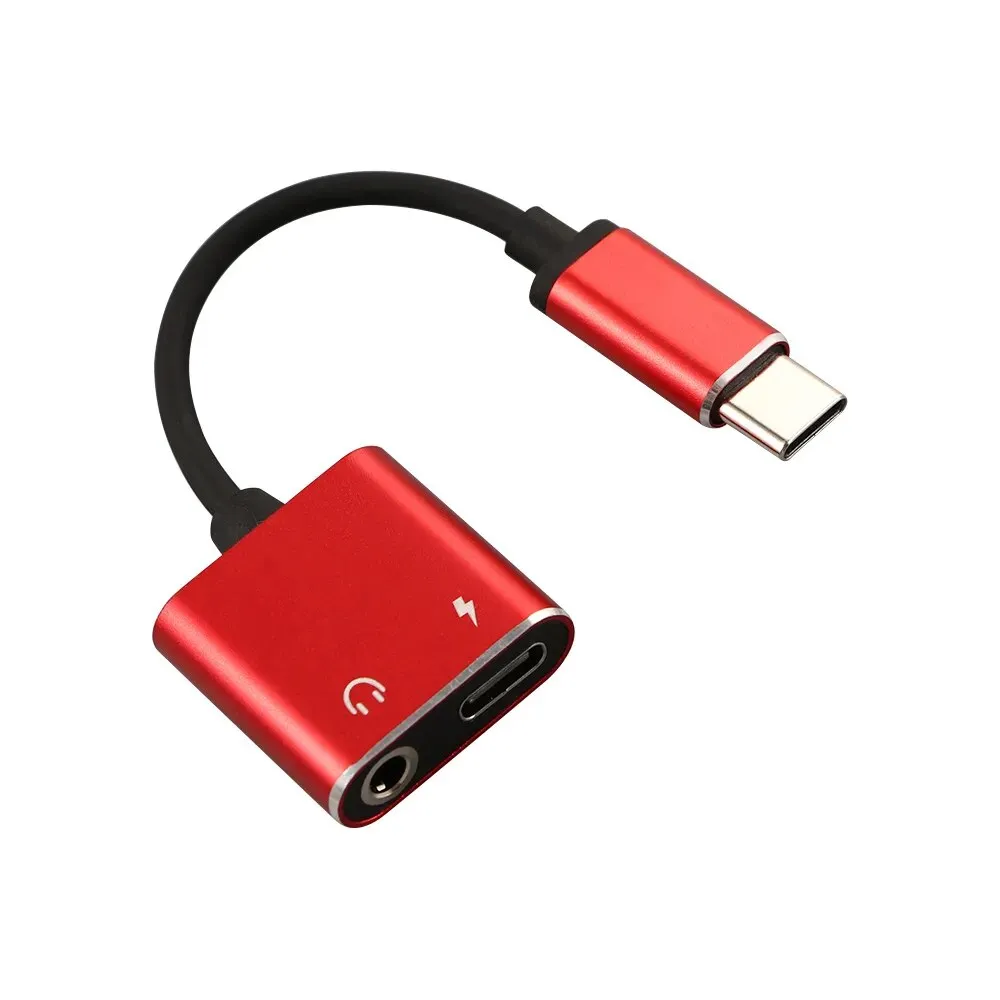 2-In-1 USB Type-C to 3.5mm Adapter and USB-C Charging Headphone Jack Aux Jack for Xiaomi Huawei Oneplus Samsung HTC