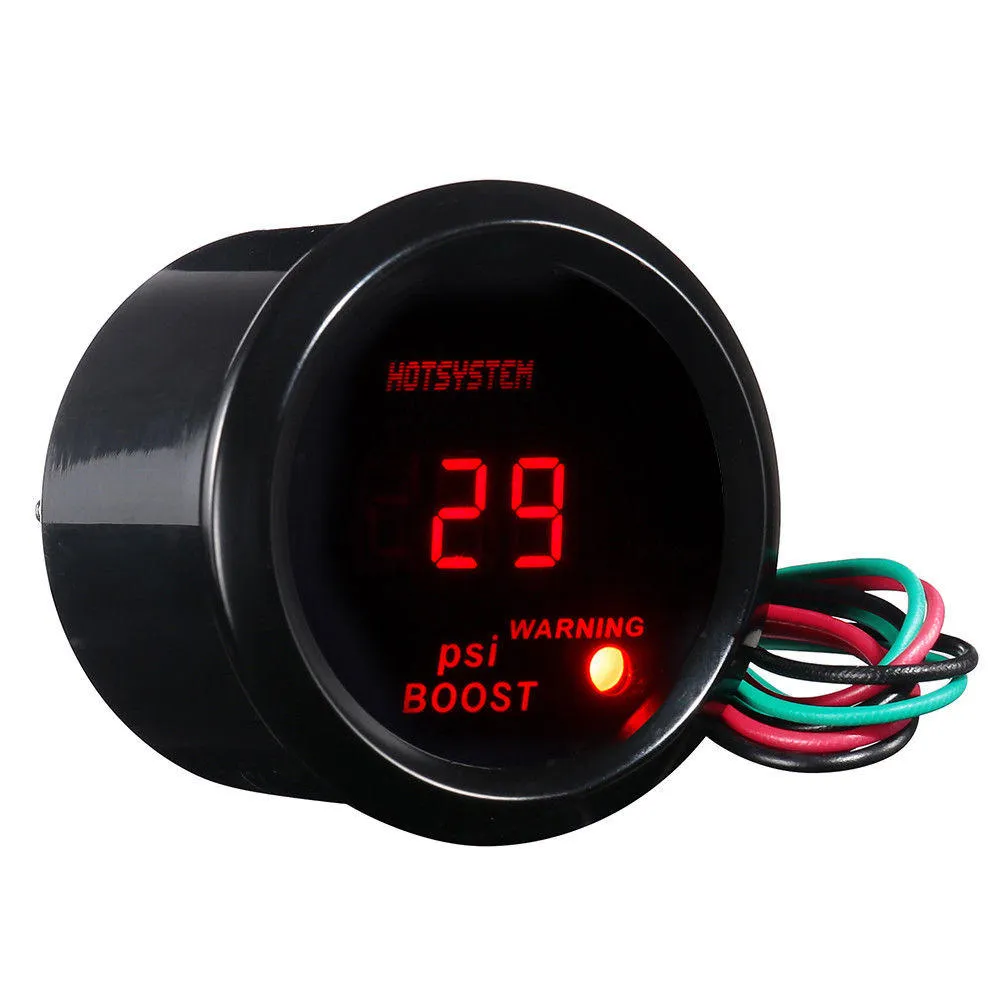 2 Inch 52mm HOTSYSTEM Digital Red LED Electronic PSI Boost Gauge For Car Auto Motor