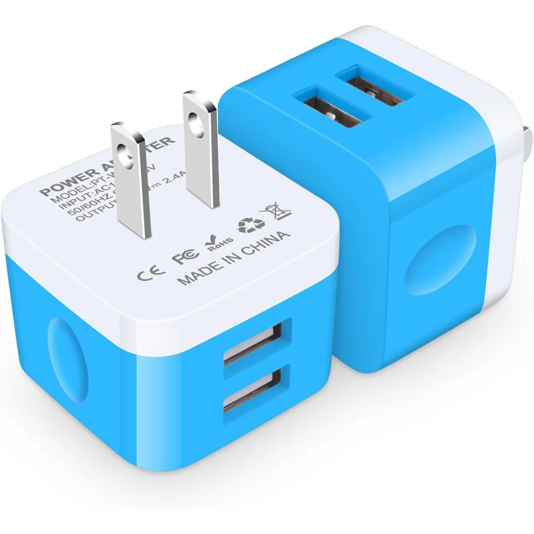 2 Pack USB Fast Charger Block