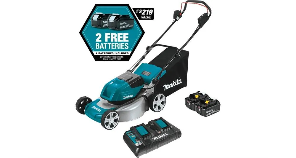 2020 Makita 18V X2 (36V) LXT® Brushless 18" Lawn Mower Kit with 4 Batteries (XML03PT1)