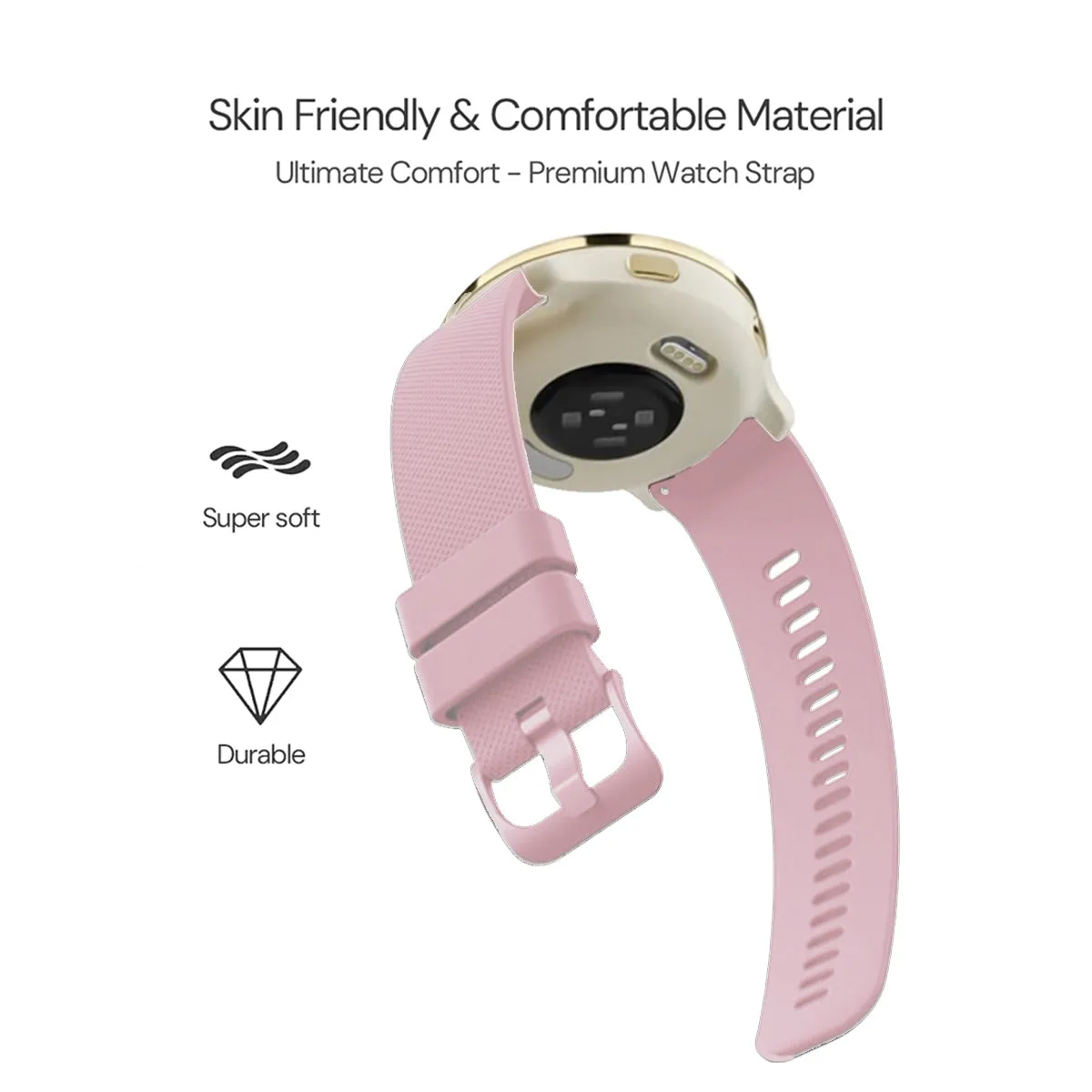 20mm Silicone Bands For Samsung Galaxy Watch 6/5/4 Band 40/ 44mm, Galaxy Watch 6 Classic Bands 43m/47mm | Pink