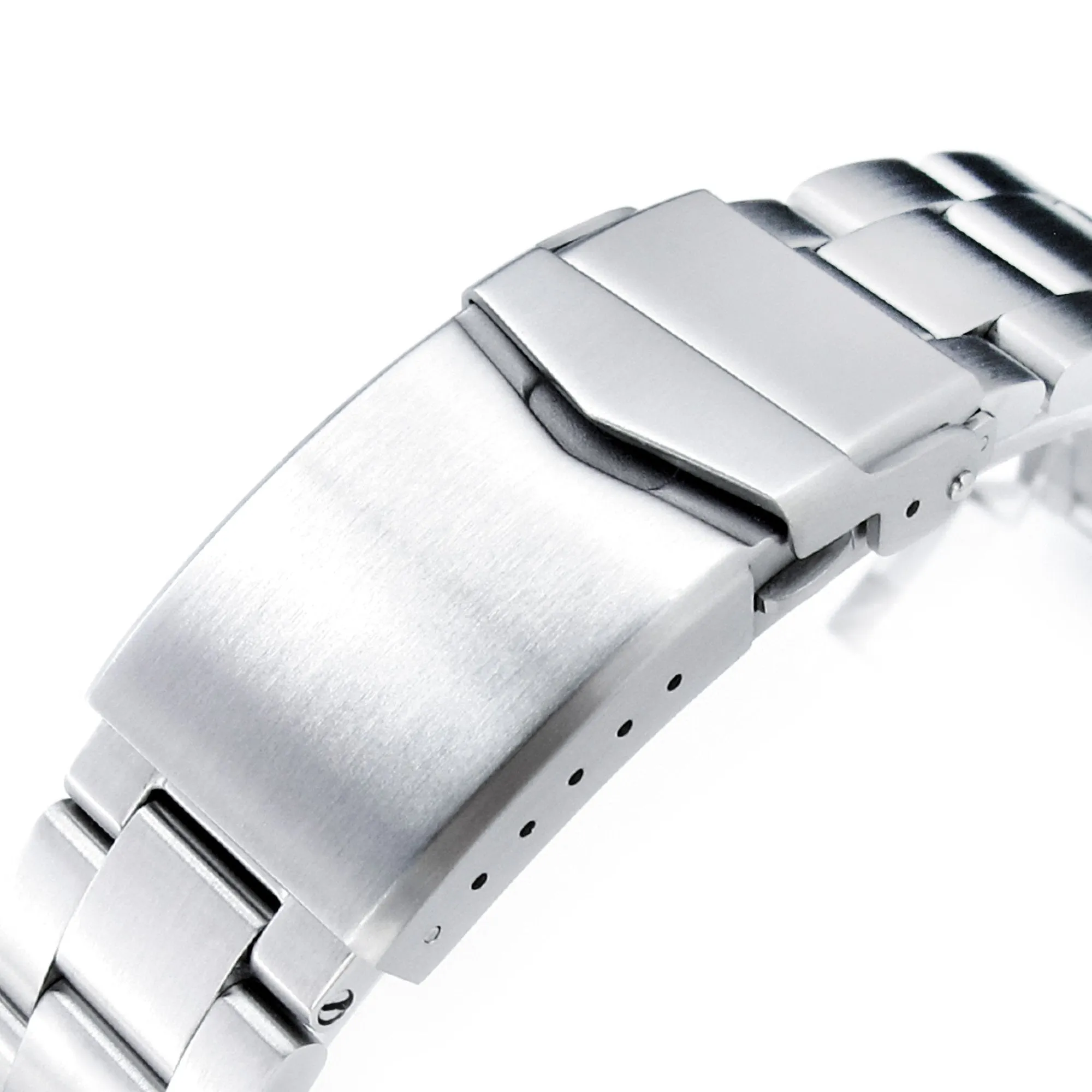 20mm Super Boyer Watch Band Straight End, 316L Stainless Steel Brushed V-Clasp