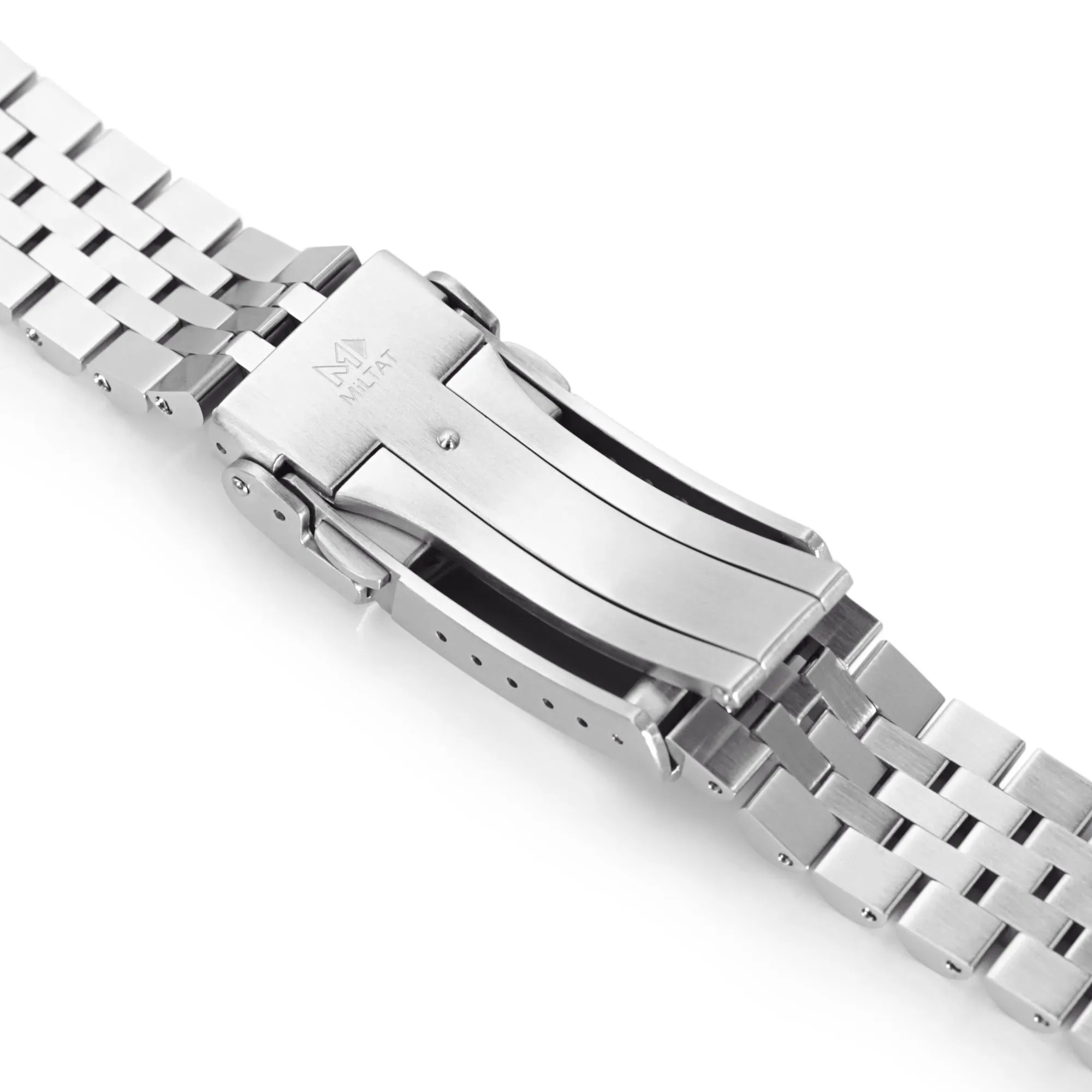 20mm Super-JUB II Watch Band for Seiko Prospex Speedtimer SSC813 SSC815 SSC817, Stainless Steel - Brushed with Polished Center, V Diver Clasp