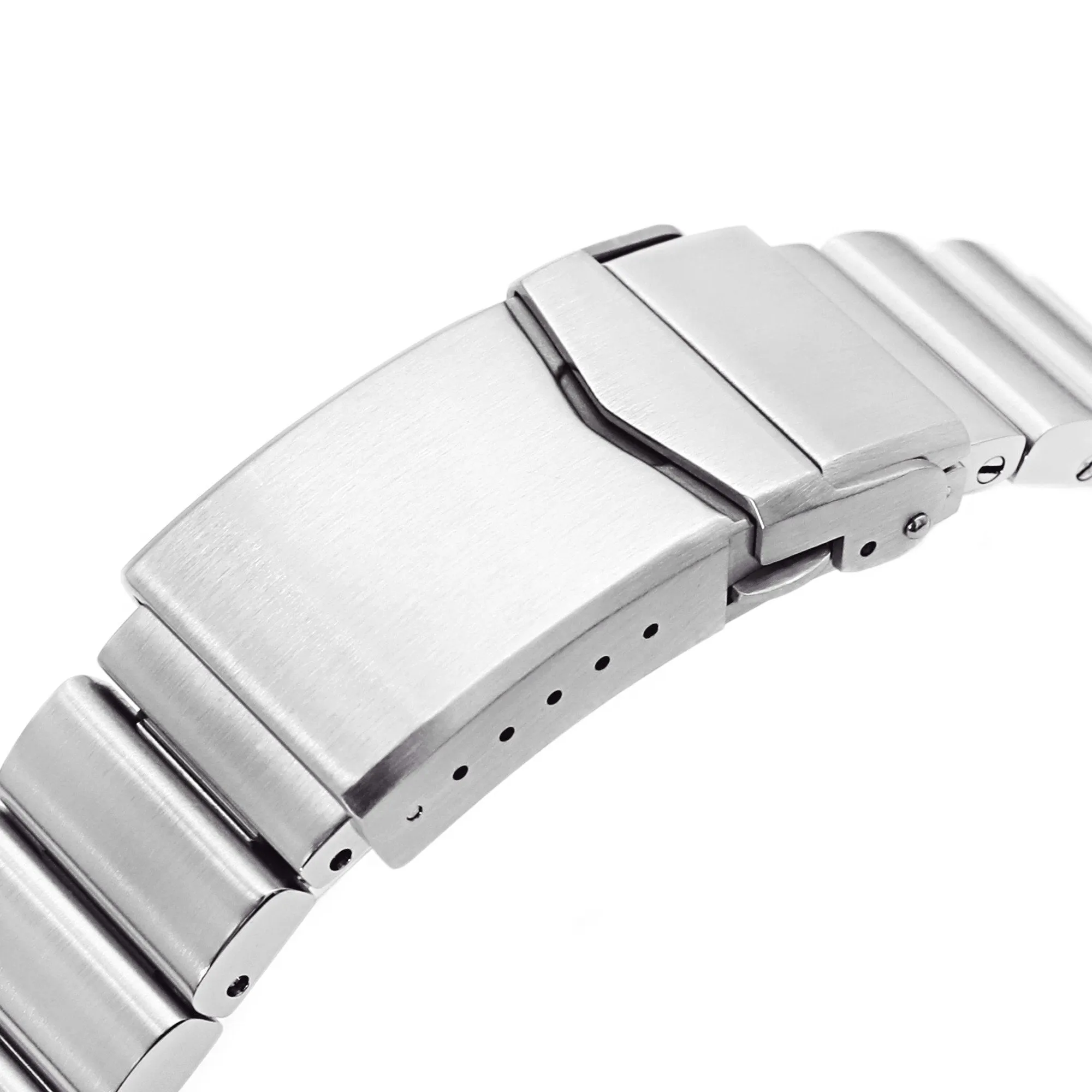 22mm Bandoleer Watch Band for Seiko 5 Sports 42.5mm SRPD51 SRPD55 SBSA003, Stainless Steel - Brushed, V Diver Clasp