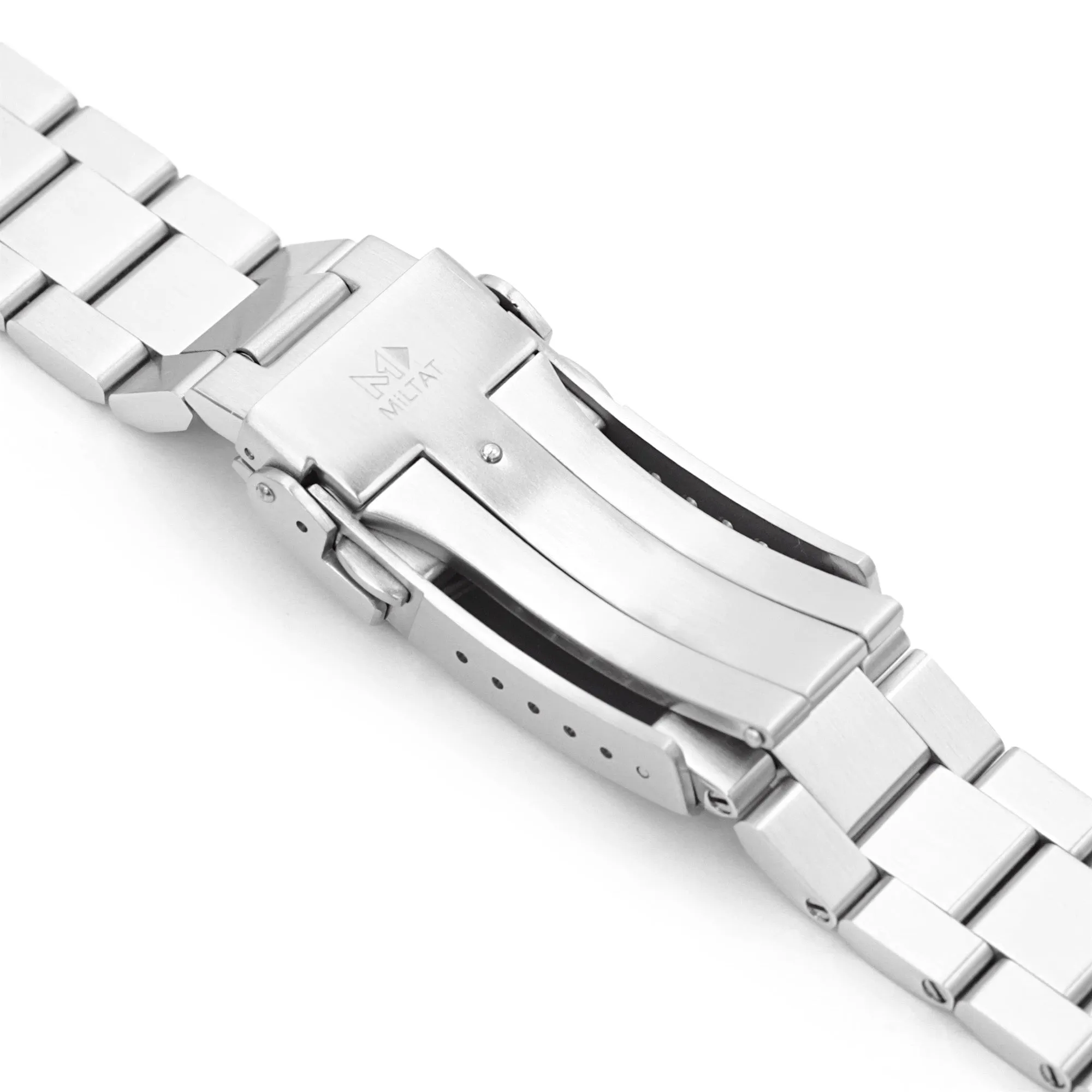 22mm Hexad III QR Watch Band Straight End Quick Release, 316L Stainless Steel Brushed V-Clasp