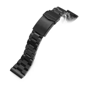 22mm Hexad Watch Band Straight End, 316L Stainless Steel Diamond-like Carbon (DLC coating) V-Clasp