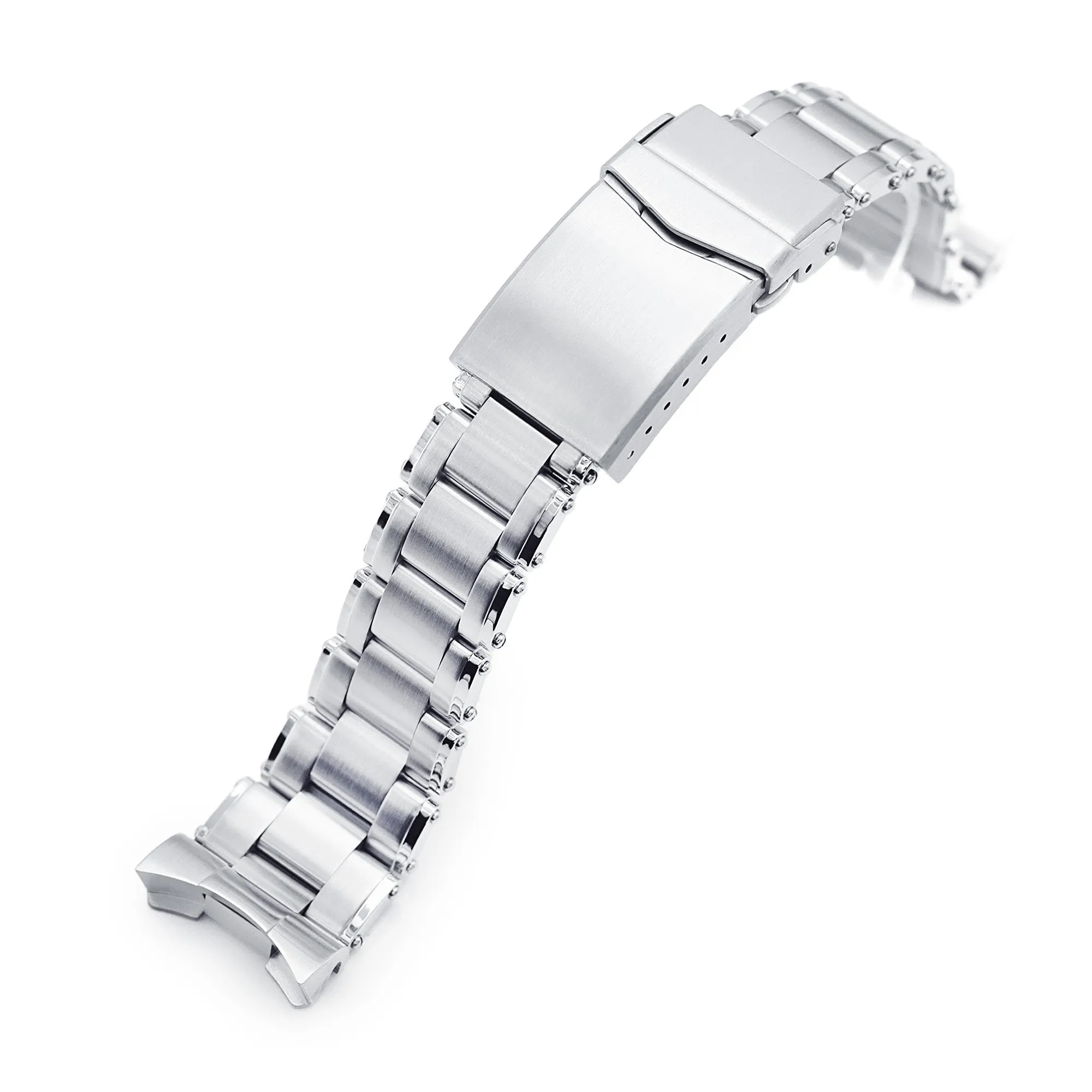 22mm Metabind Watch Band compatible with Seiko SKX007, 316L Stainless Steel Brushed V-Clasp