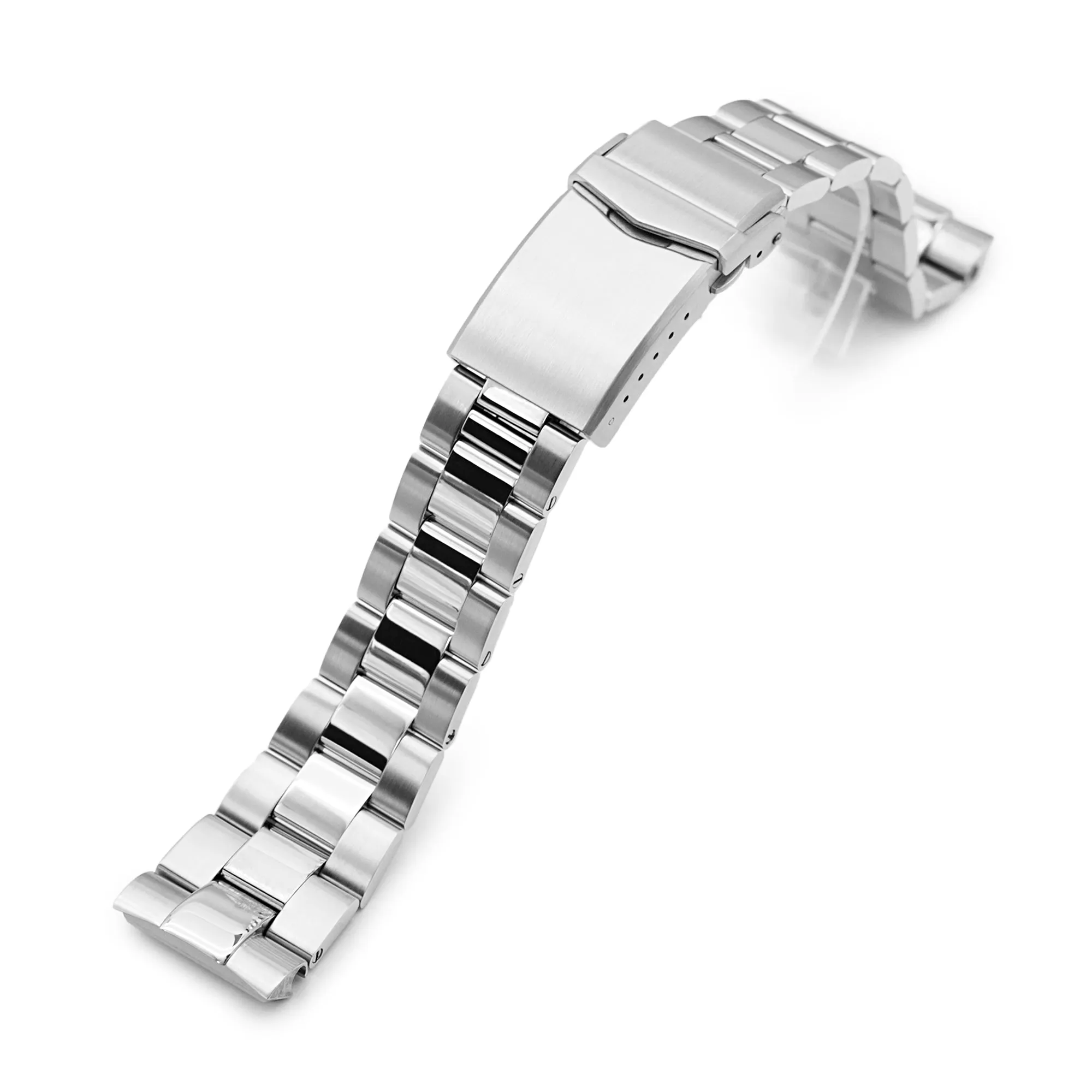 22mm Super-O Boyer Watch Band for Seiko New Turtles SRP777 SRP775 SRPA21 (PADI), Stainless Steel - Brushed, Polished Center Links, V Diver Clasp