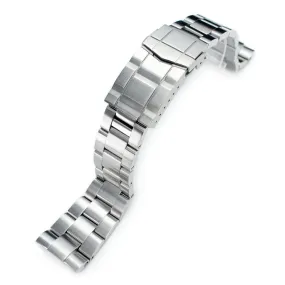 22mm Super-O Boyer Watch Band for Seiko New Turtles SRP777 SRP775 SRPA21 (PADI), Stainless Steel - Brushed, SUB Diver Clasp