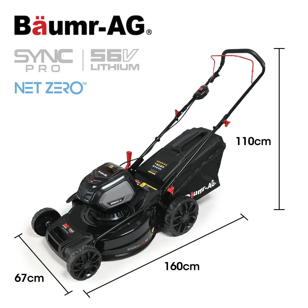 22" 56V Cordless Electric Lawn Mower, Steel Deck, 10 Heights Baumr-AG