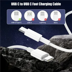 3-Pack [3.3FT 6.6FT 10FT] 60W USB C to USB C Cable, Type C to Type C Cable,Fast Charging Cable Compatible with iPhone 15/Plus/15 Pro/Pro Max，Samsung Galaxy S23 S22, iPad Pro, MacBook Air and More