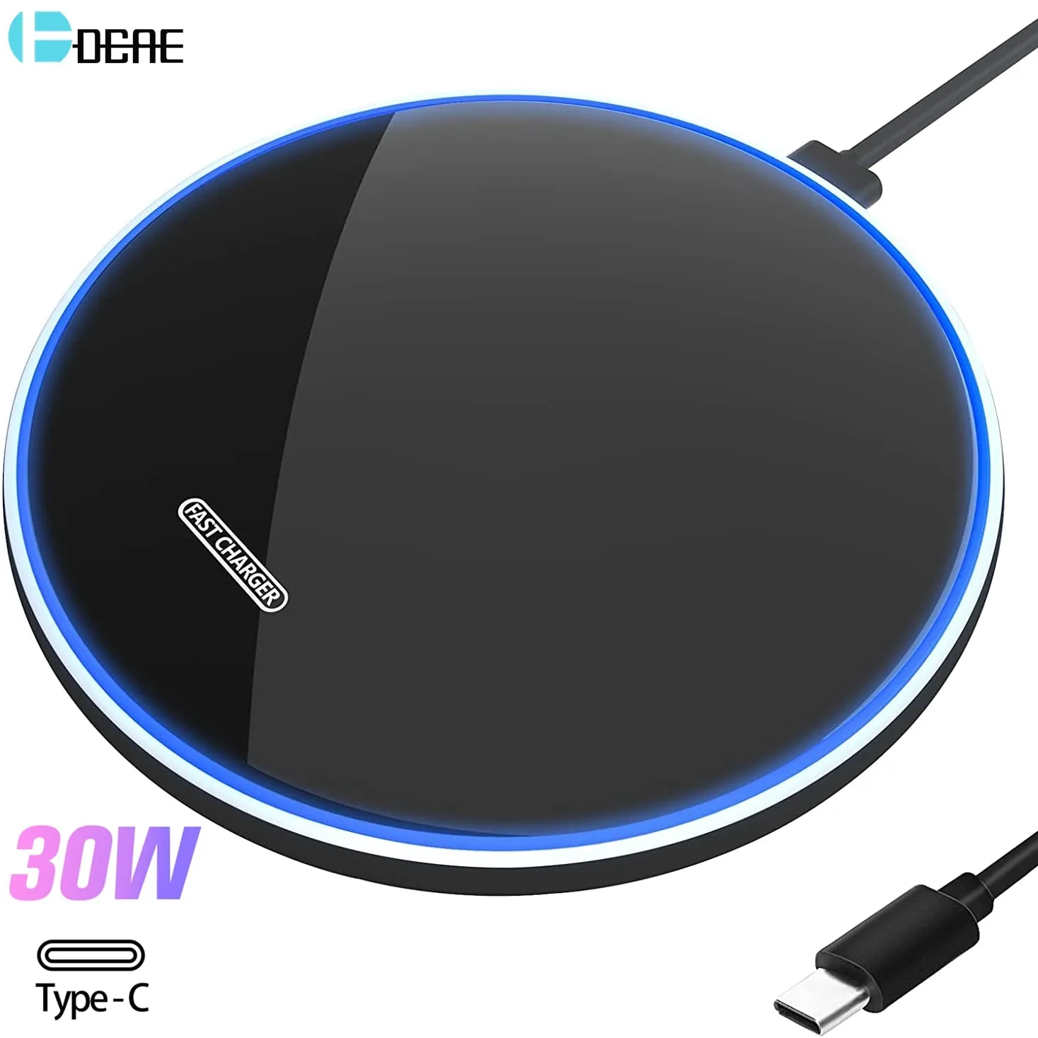 30W Wireless Charger For iPhone 14 13 12 11 Pro XS Max Mini X XR 8 Type C Induction Fast Charging Pad For Samsung S22 S21 S20