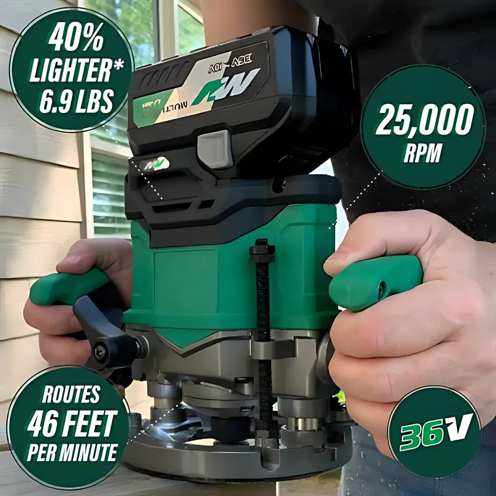 36V Cordless 2-1/4 HP Plunge Router