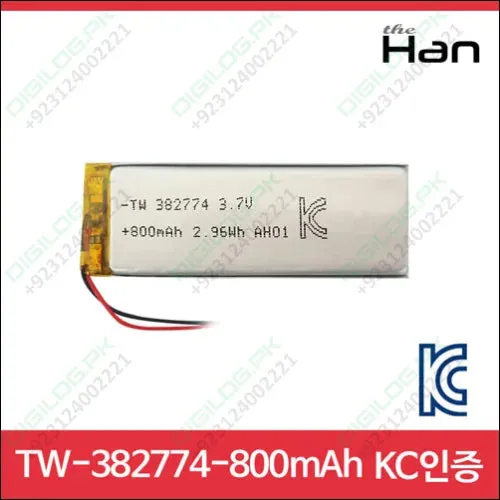 3.7v 800mah Battery Rechargeable Lithium Polymer Ion Battery Tw382774