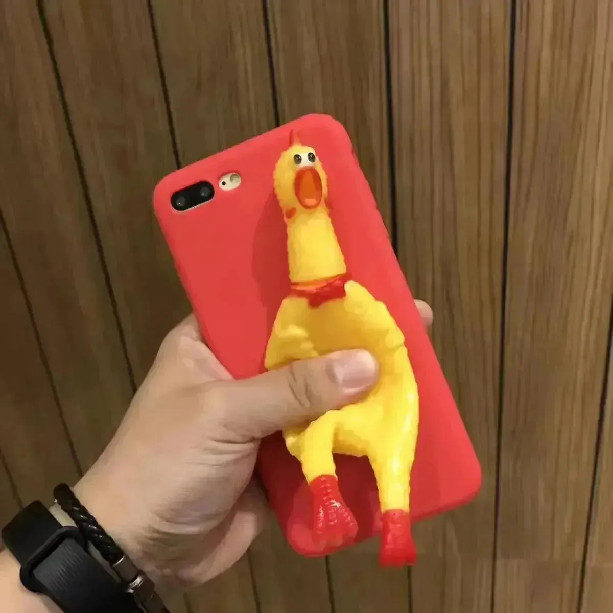 3D Squeaky Chicken Phone Case (For iPhones)