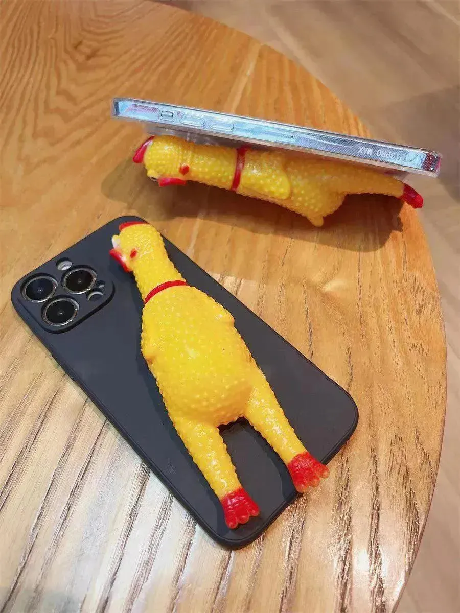 3D Squeaky Chicken Phone Case (For iPhones)