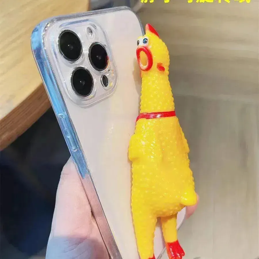 3D Squeaky Chicken Phone Case (For iPhones)