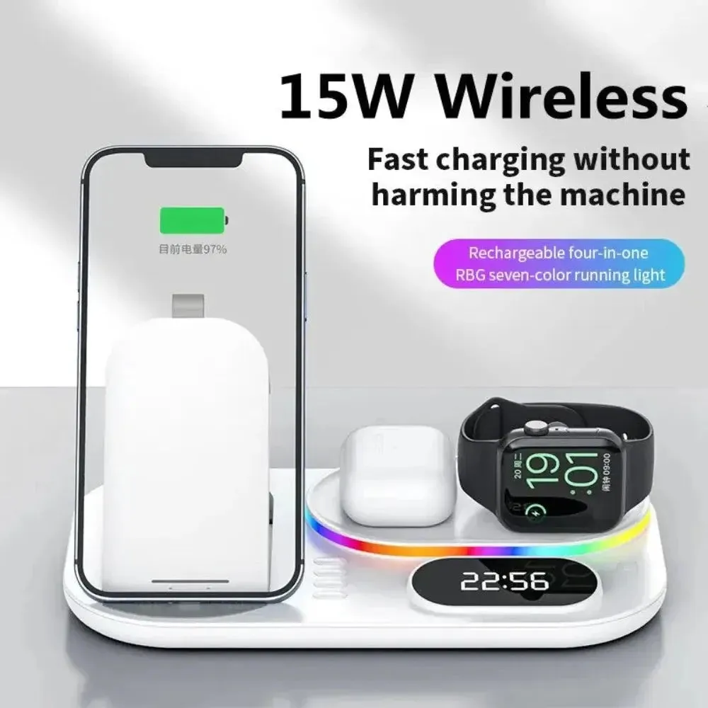 4 in 1 LED Wireless Charging Station-4 in 1 Charging Station