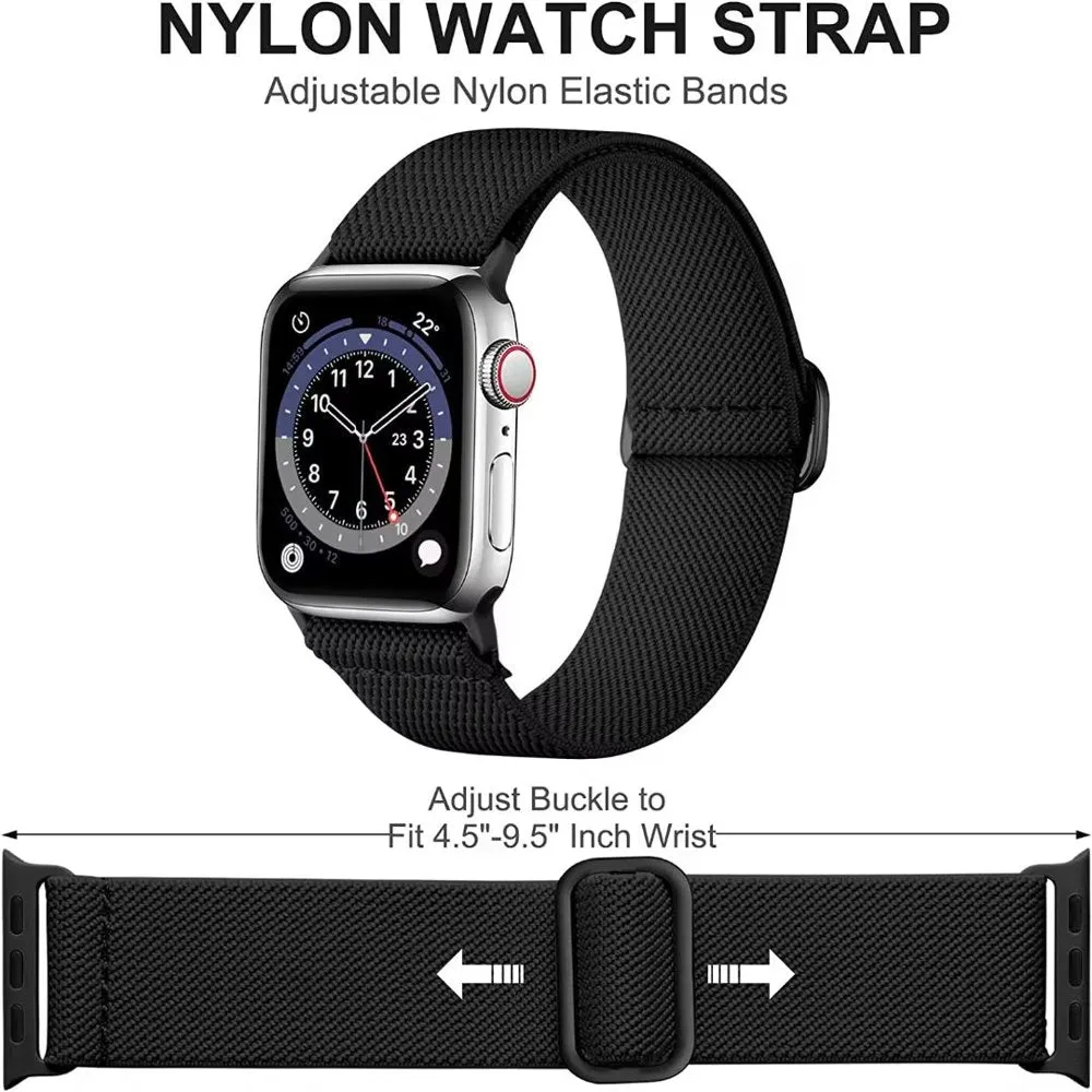 5 Pack Compatible with Apple Watch Band 49Mm 40Mm 45Mm 41Mm 44Mm 38Mm 42Mm for Women Men, Soft Nylon Elastic Braided Strap for Iwatch Ultra SE Series 8/7/6/5/4/3/2/1