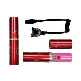 5" Red Lip Stick Style Stun 5 Million Volt Stun Gun w/ Flash Light