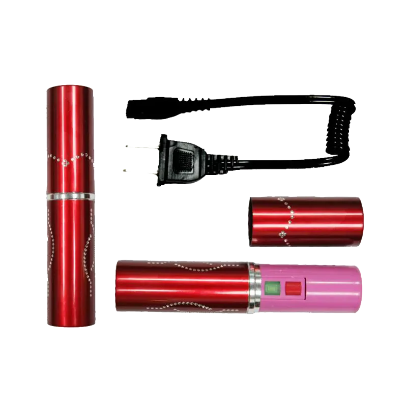 5" Red Lip Stick Style Stun 5 Million Volt Stun Gun w/ Flash Light