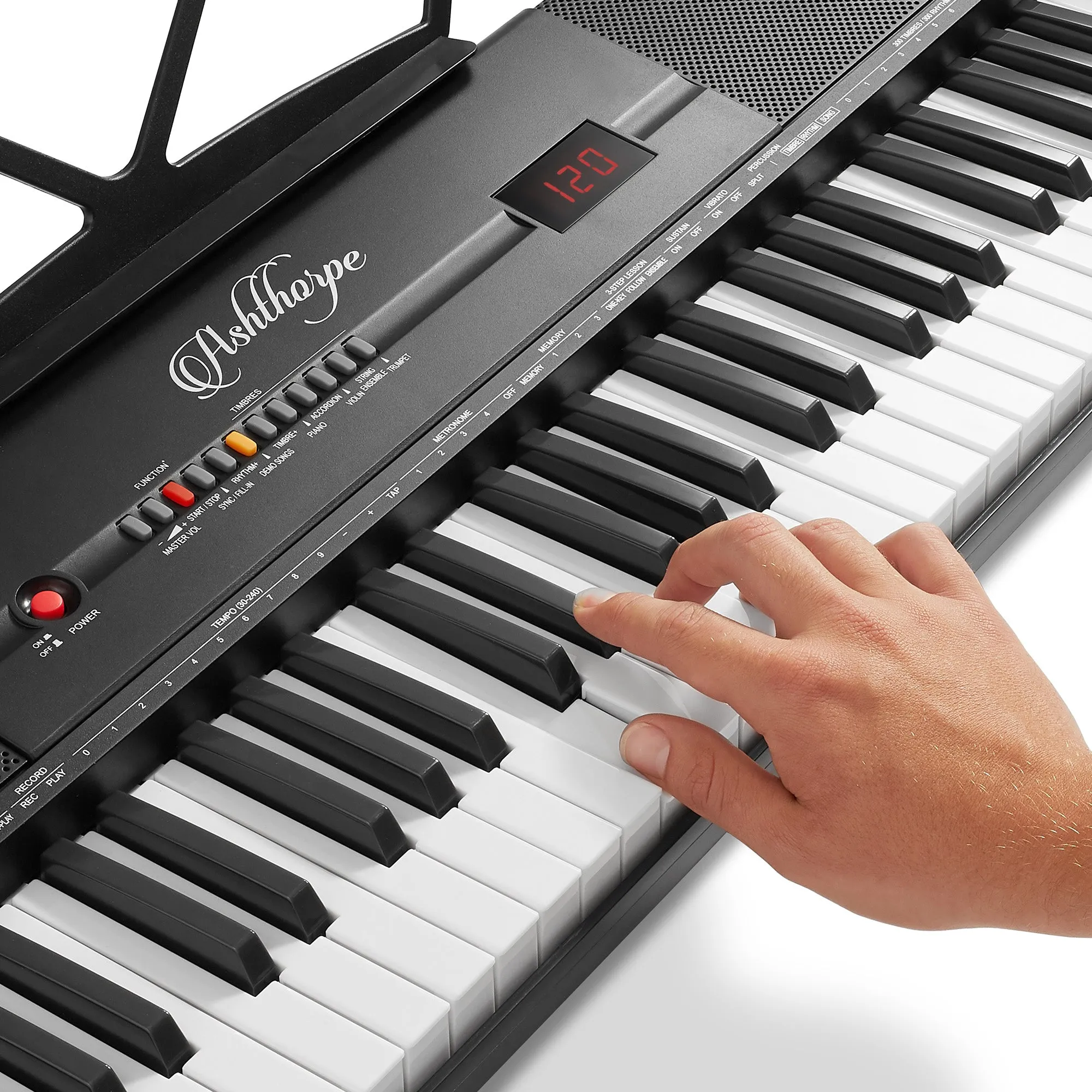 61-Key Digital Keyboard Piano, Portable Beginner Kit with Headphones and Mic