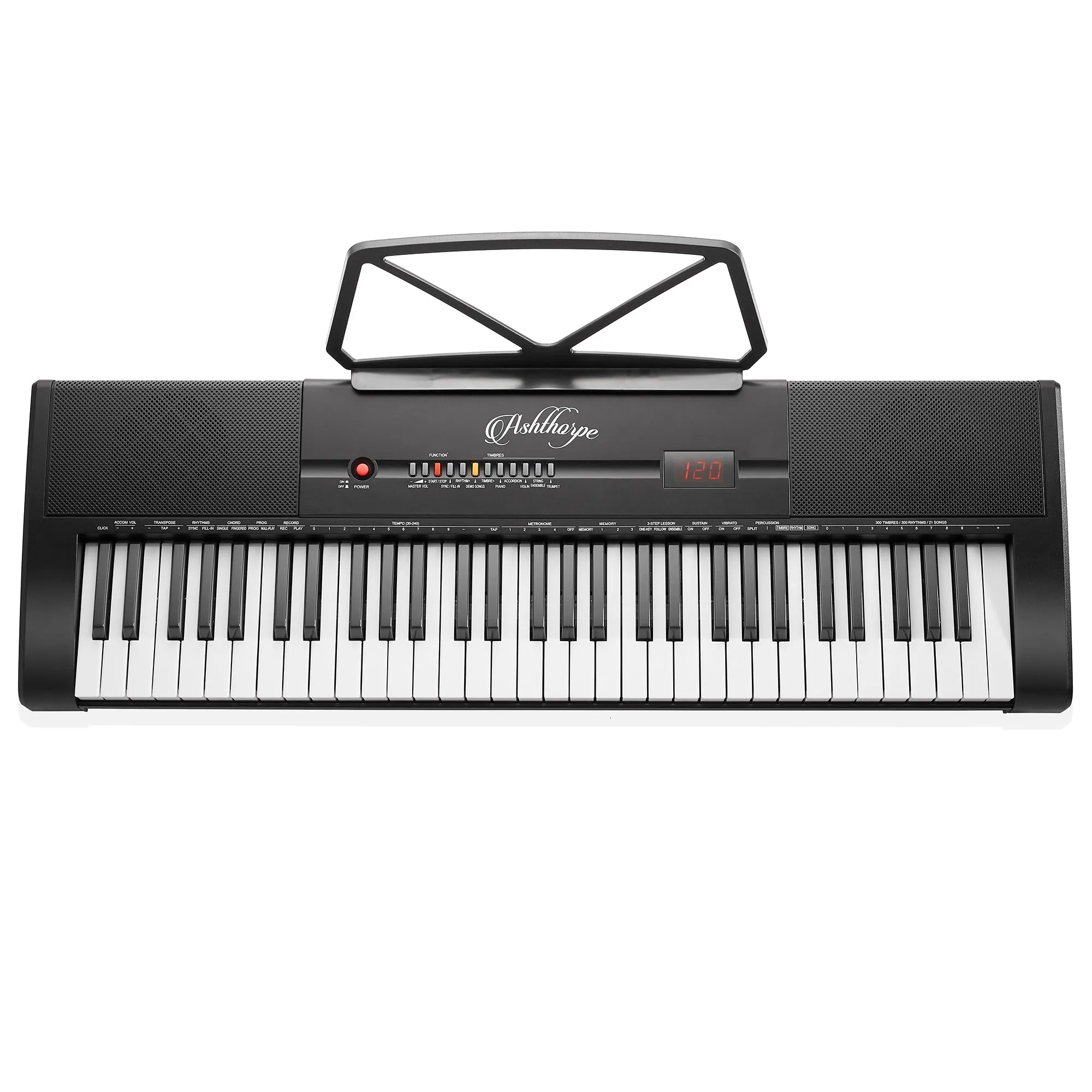 61-Key Digital Keyboard Piano, Portable Beginner Kit with Headphones and Mic