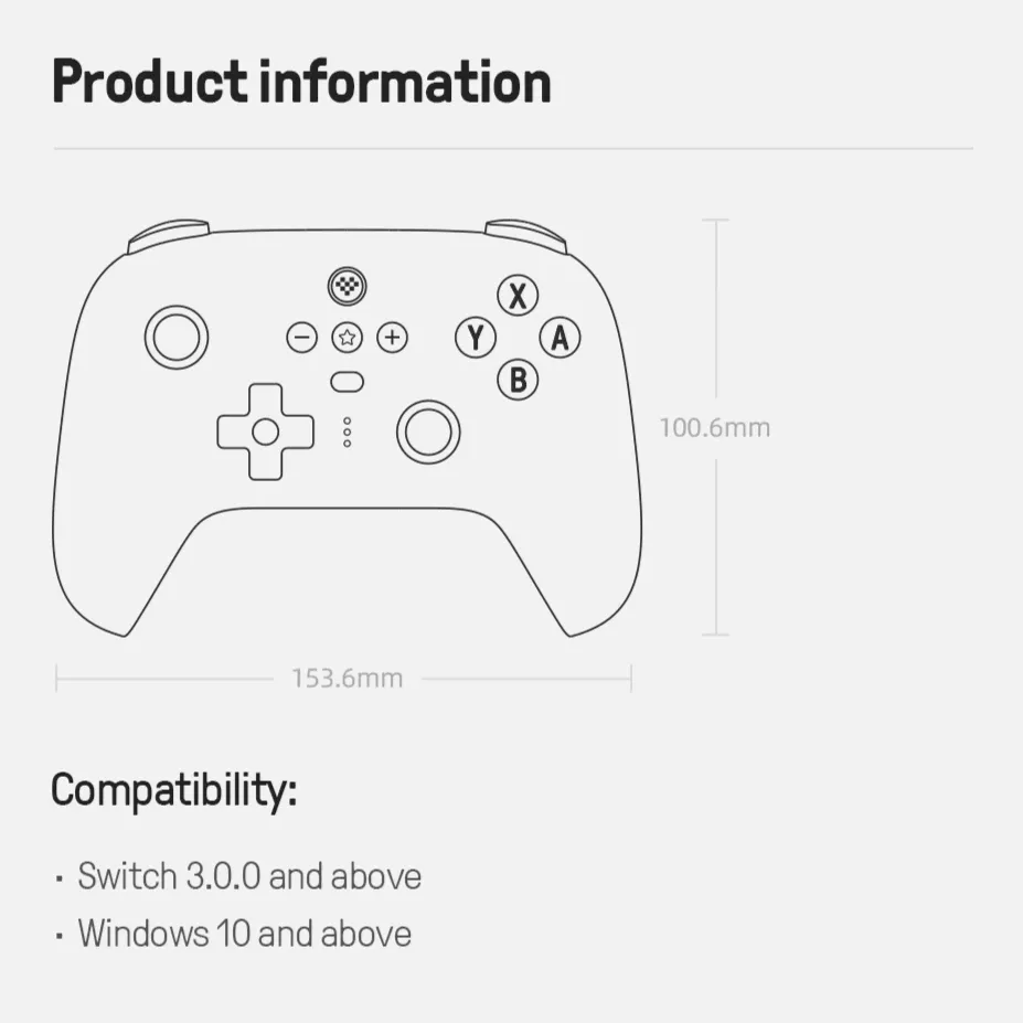 8BitDo Ultimate Bluetooth 2.4g Gaming Controller with Charging Dock: For Switch, Windows PC, Steam, Android, iOS