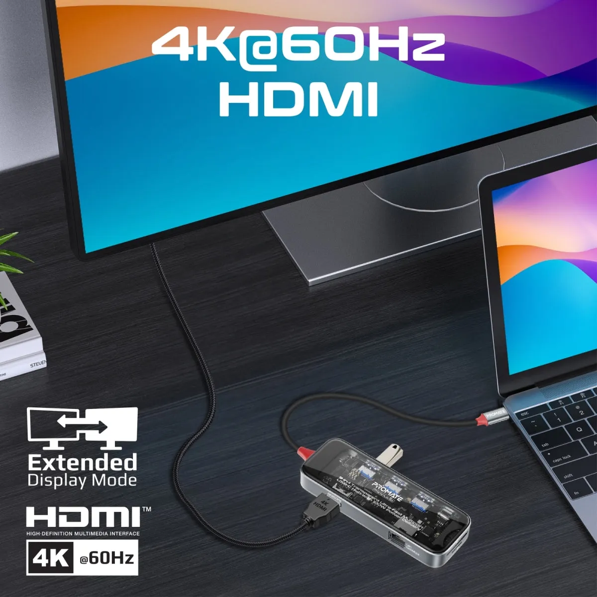 9-in 1 Transparent Ultra-Fast Multiport USB-C Hub with 100W Power Delivery