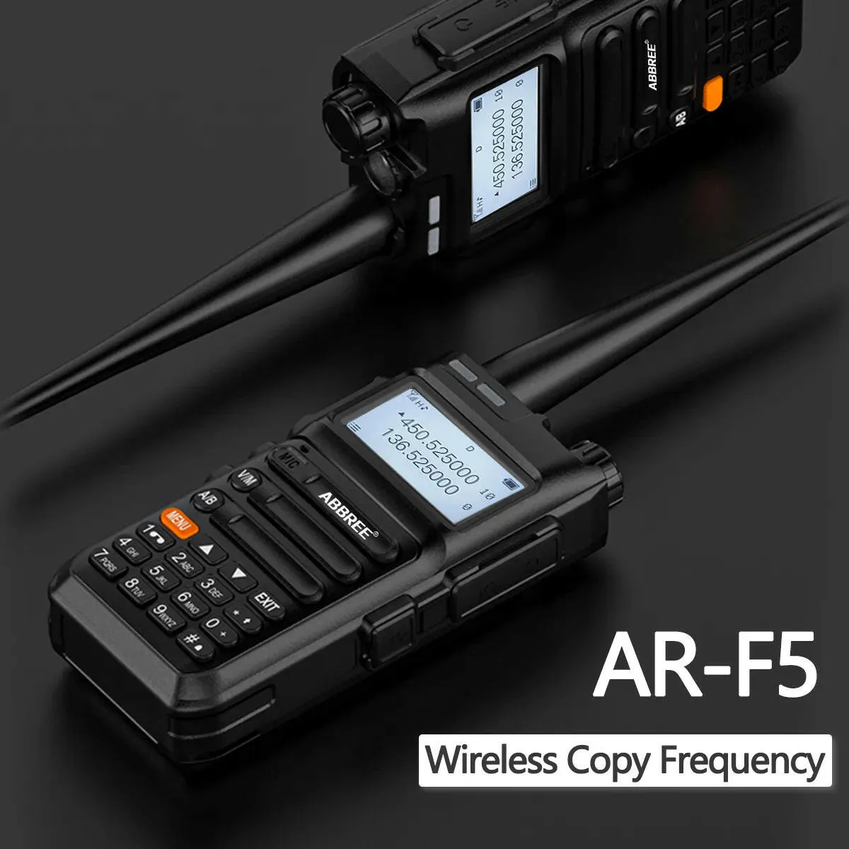 ABBREE AR-F5 136-520mhz Full Band USB Type C Charger Walkie Talkie Ham Two-way Radio Stations Long Range Professional Radio