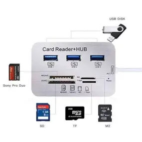 All in One Card Reader With Hub Usb 3.0 - USB Type A | USB Type C