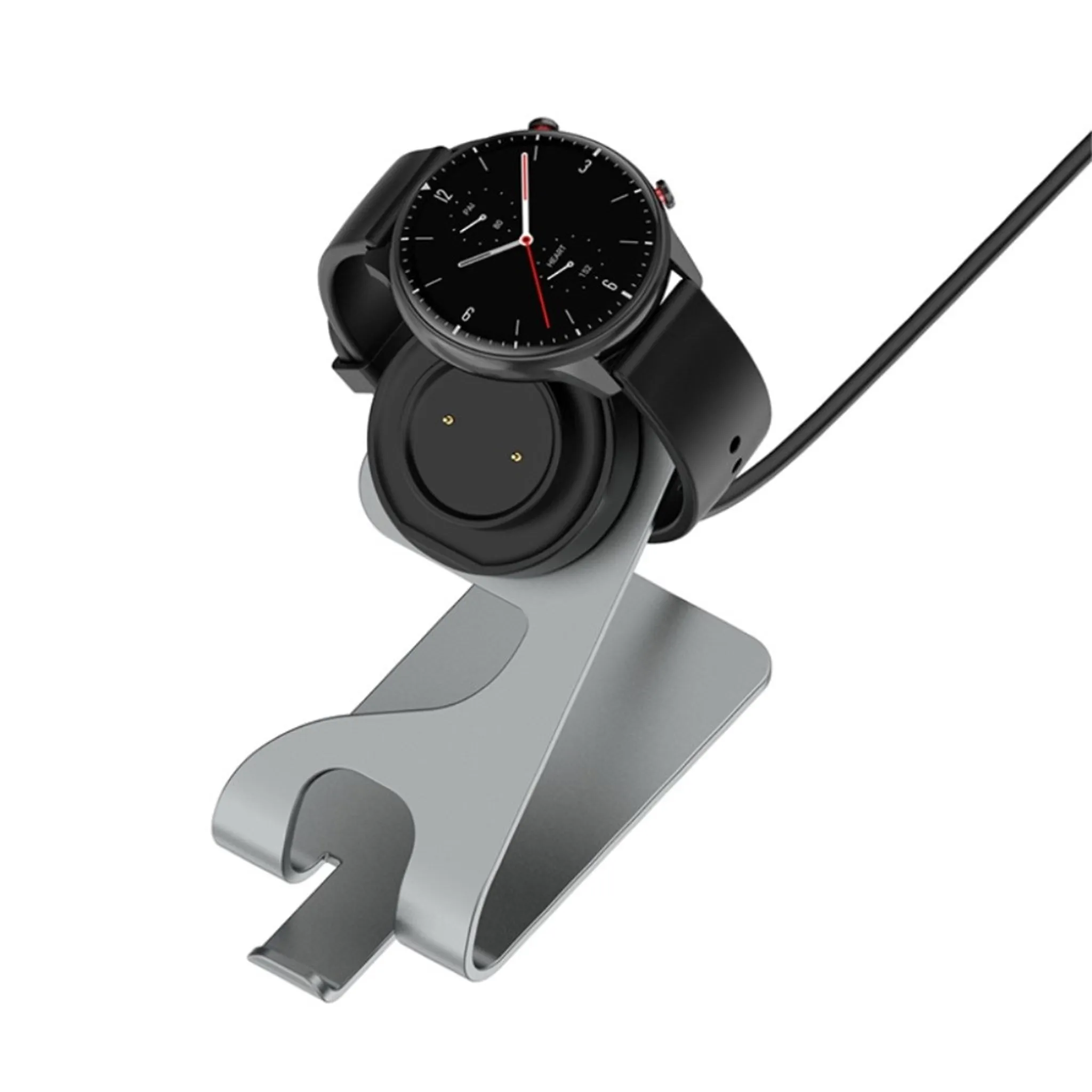 Aluminum charging dock stand for Amazfit watch - Grey