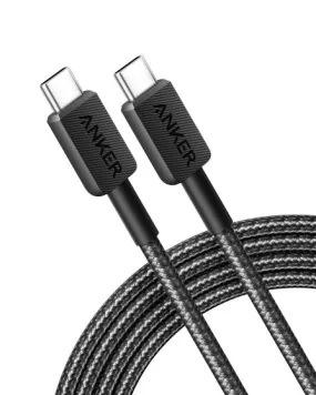 Anker 322 USB-C to USB-C Cable 60W Braided (0.9m/3ft) -Black A81F5H11