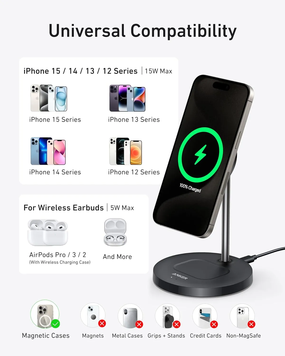 Anker MagGo Wireless Charger (2-in-1 Stand)