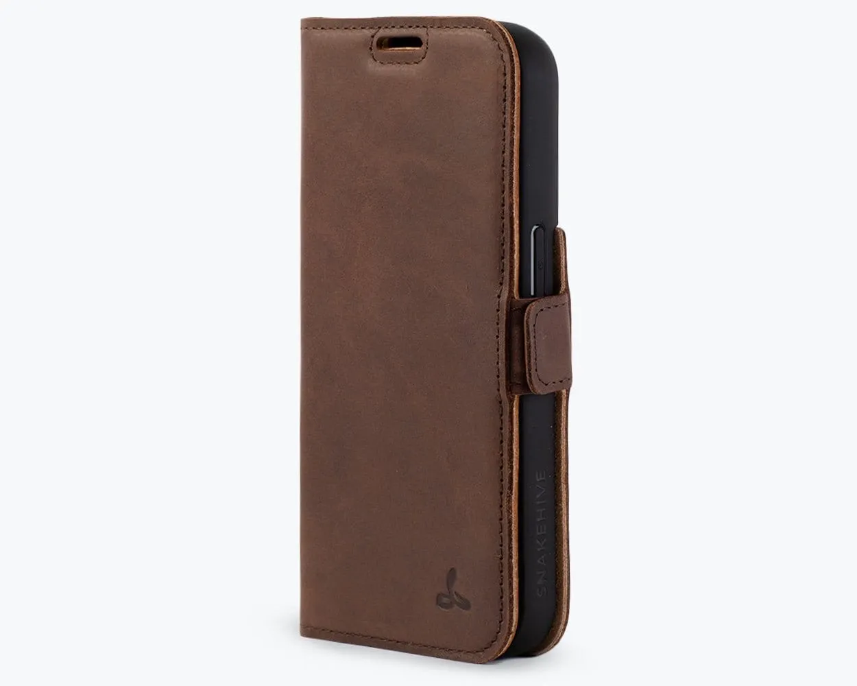 Apple iPhone 15 Pro - Vintage Leather Wallet (Side Clasp)