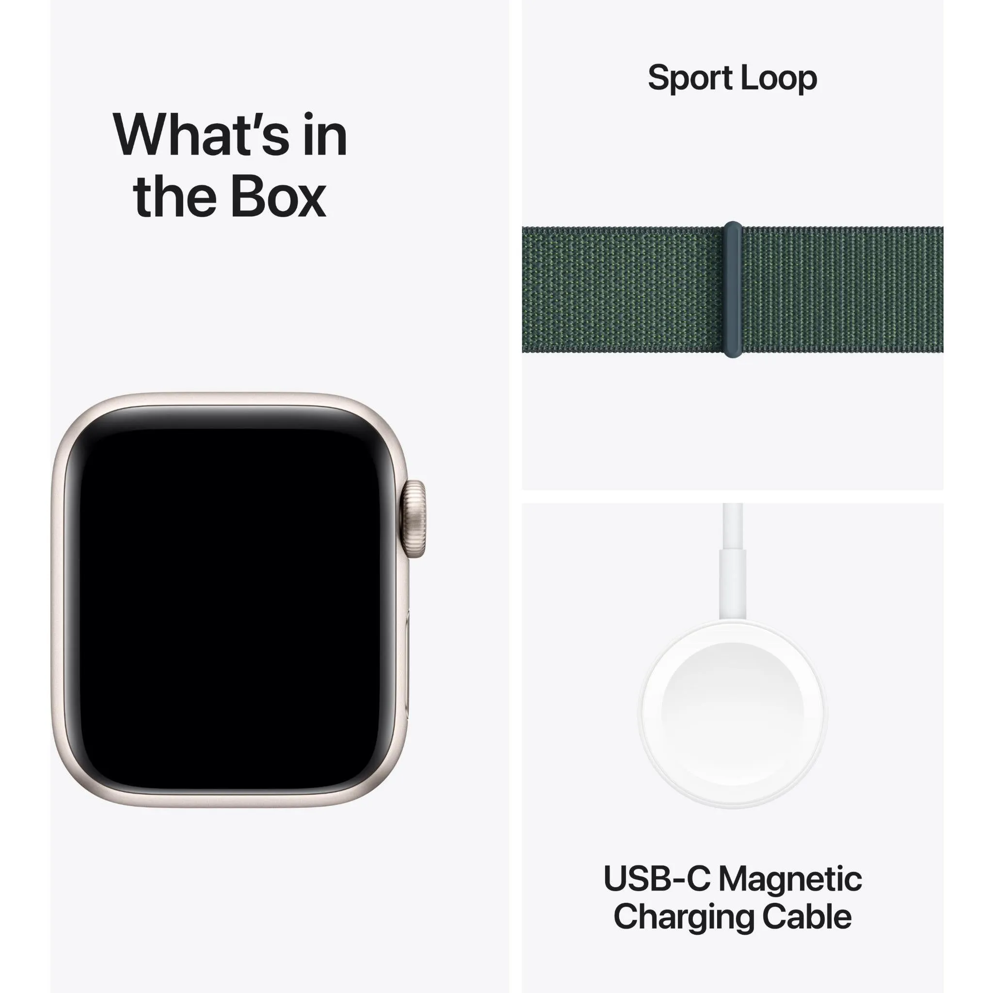 Apple Watch SE 40mm Starlight Aluminium Case GPS   Cellular Sport Loop (Lake Green) [2024]