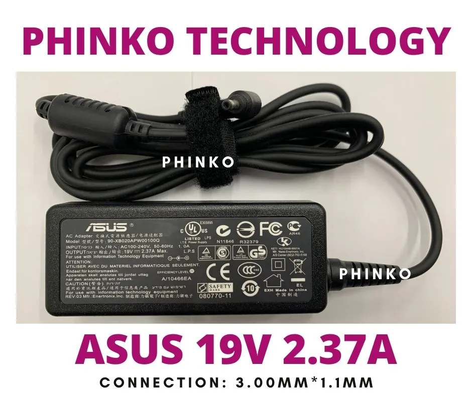 Asus Ultrabook Zenbook UX21E UX31E 19V 2.37A Original Charger 3.00mm*1.1mm.