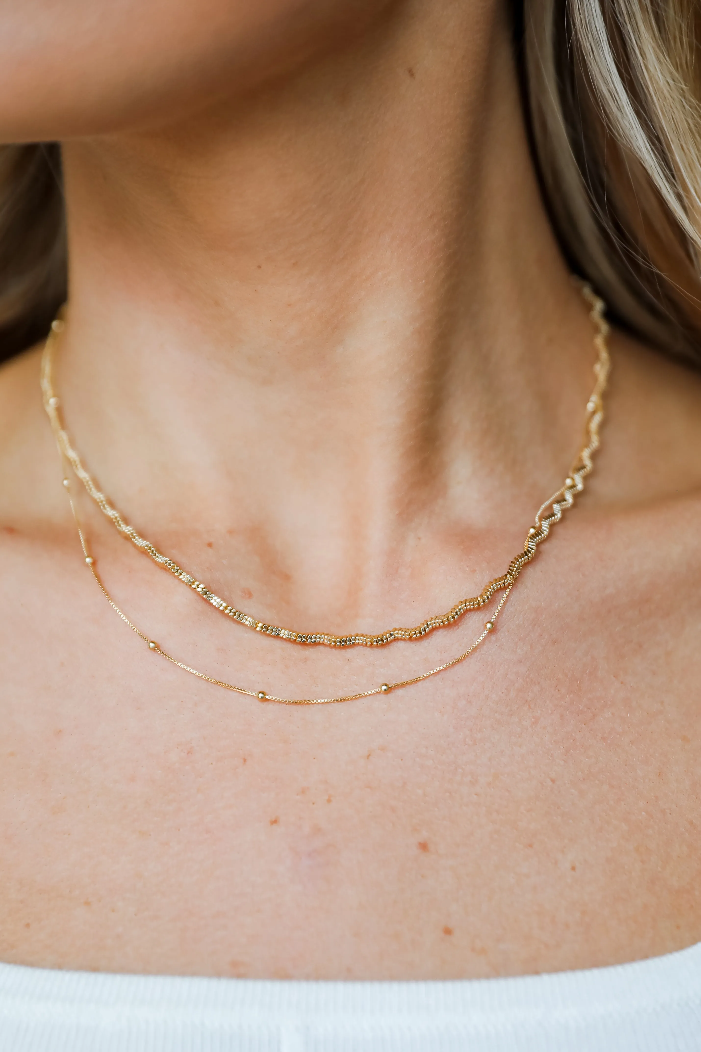 Aubree Gold Layered Chain Necklace