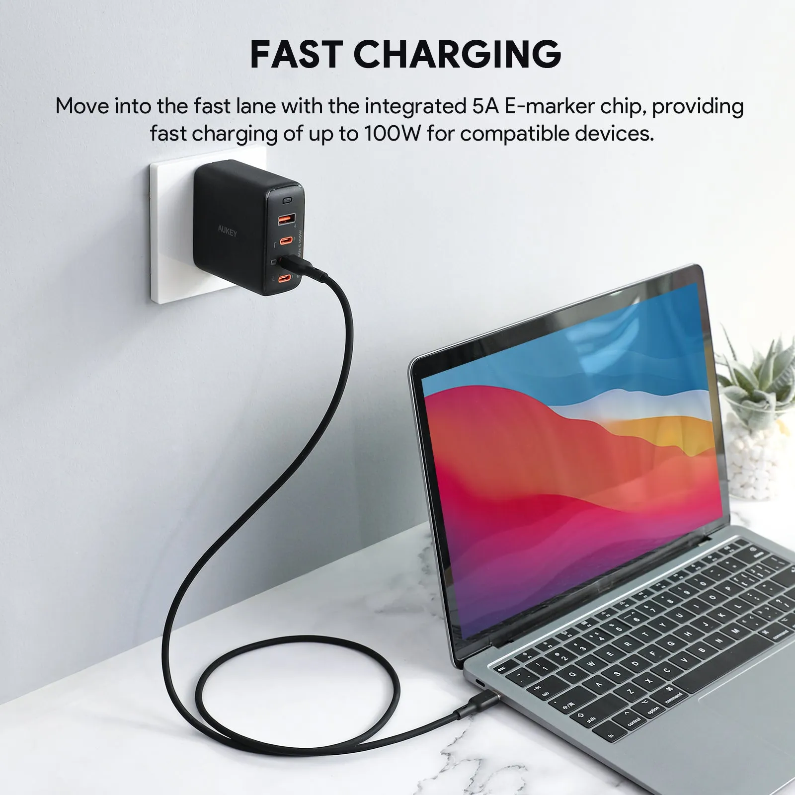 Aukey CB-SCC101/CB-SCC102 Circlet Blink 100W Silicone USB-C to USB-C Cable 1m/1.8m