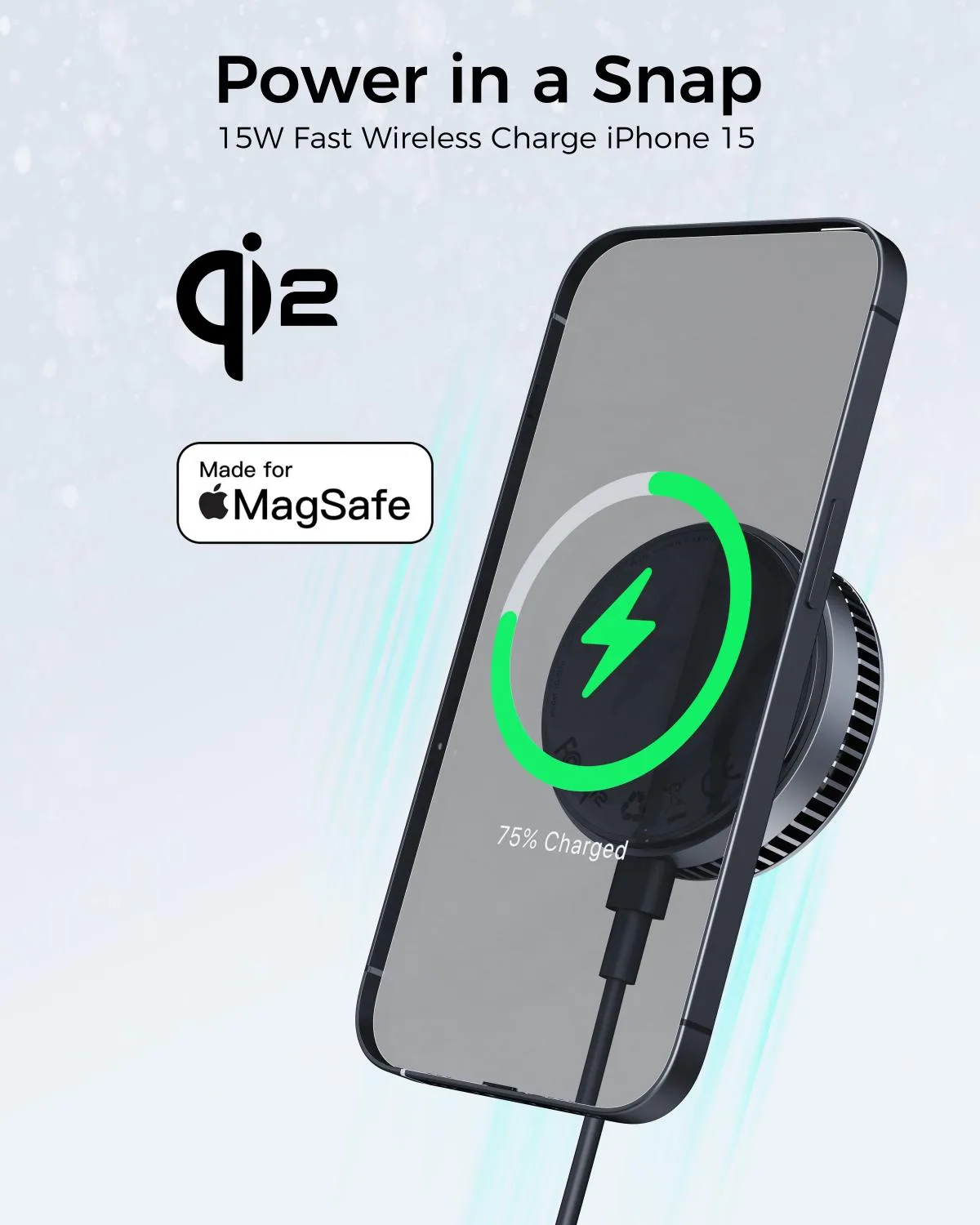 Aukey LC-G10 MagFusion GameFrost Qi2 Magnetic Fast Wireless Charging Active Cooling