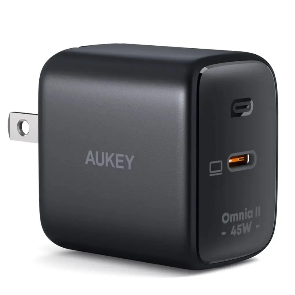 Aukey PA-B2T Singe-Port 45W PD Wall Charger with GaN Power Tech Black