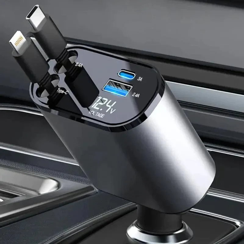 Auto Parts™ Retractable 4 in 1 Fast Car Charger