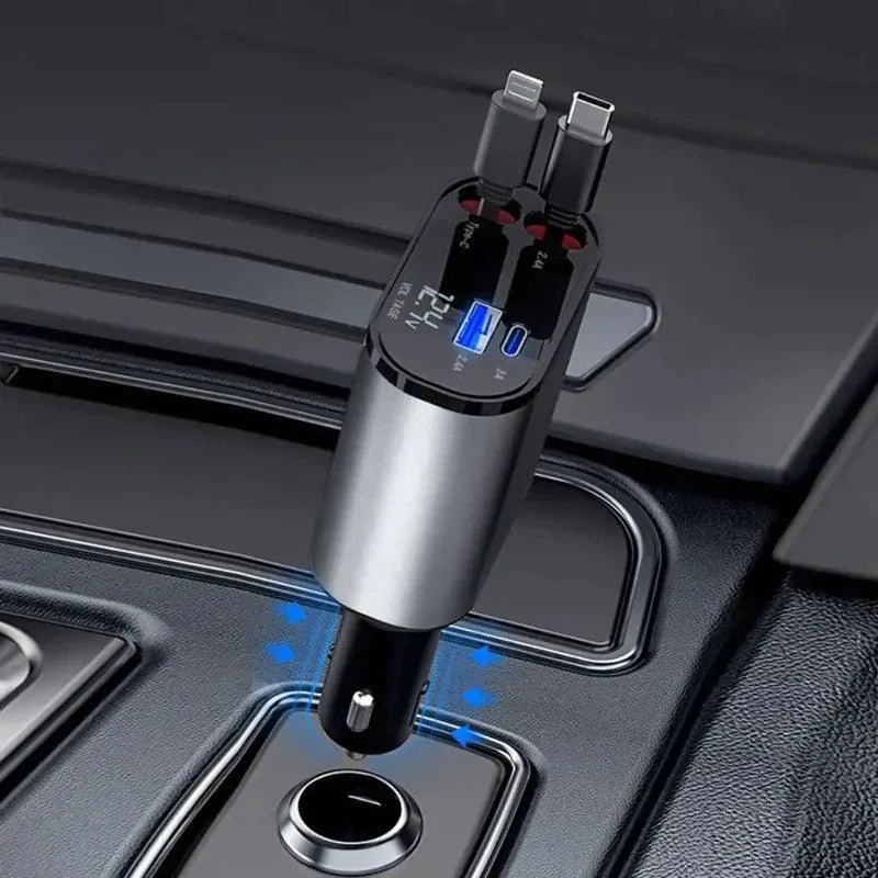 Auto Parts™ Retractable 4 in 1 Fast Car Charger