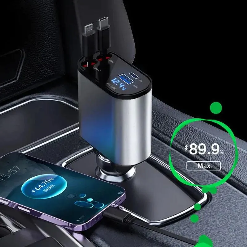 Auto Parts™ Retractable 4 in 1 Fast Car Charger