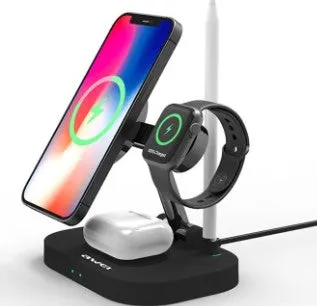 Awei Foldable 4 In 1 Wireless Charger Fast Charging Station