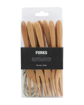 Bamboo Fork with White Rubber Band | Set of 12 | by Nicolas Vahé