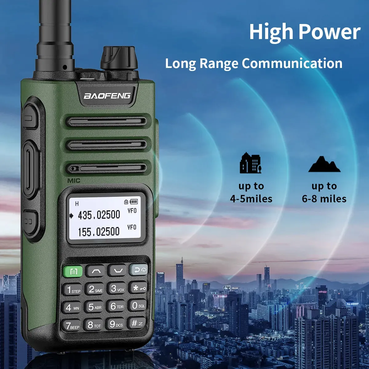 BaoFeng UV-13 PRO Dual Band Walkie Talkie Type-C Charger 16 KM Long Range UV13 Pro Transceiver Ham Portable Two Way Radio