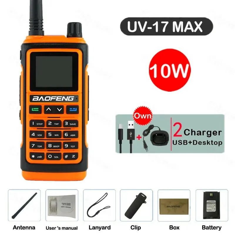 Baofeng UV17 MAX V2 UV17L Walkie Talkie Type-C Long Range Ham Radios Scanner FM Function Professional 2Way Radio 999CH UV17 PRO